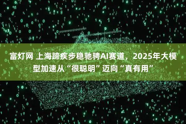 富灯网 上海蹄疾步稳驰骋AI赛道，2025年大模型加速从“很聪明”迈向“真有用”
