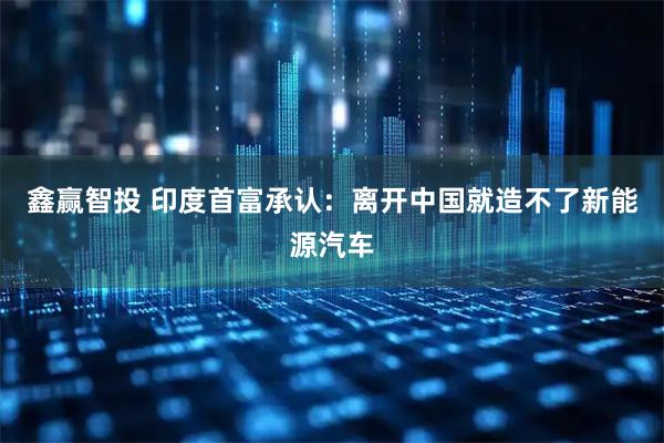 鑫赢智投 印度首富承认：离开中国就造不了新能源汽车