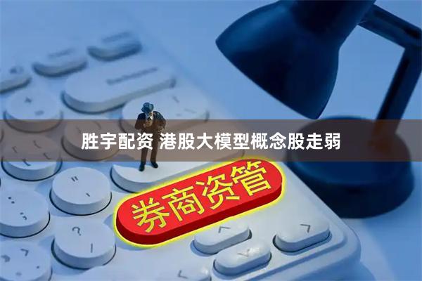 胜宇配资 港股大模型概念股走弱